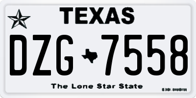TX license plate DZG7558