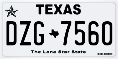 TX license plate DZG7560