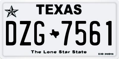 TX license plate DZG7561