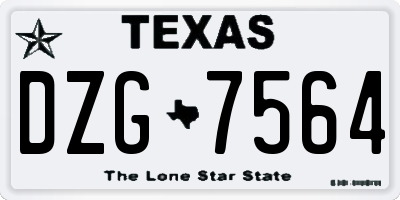 TX license plate DZG7564