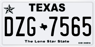 TX license plate DZG7565