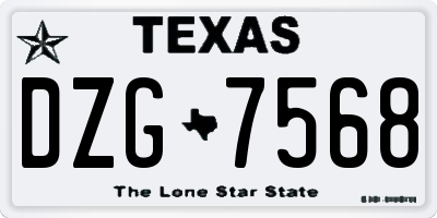 TX license plate DZG7568