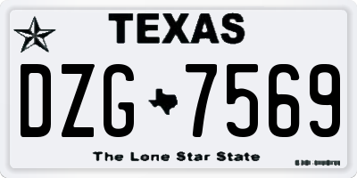 TX license plate DZG7569