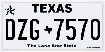 TX license plate DZG7570