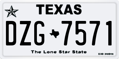 TX license plate DZG7571