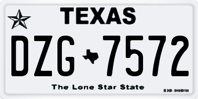 TX license plate DZG7572
