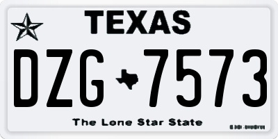 TX license plate DZG7573