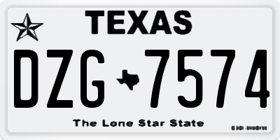 TX license plate DZG7574