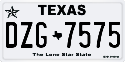 TX license plate DZG7575