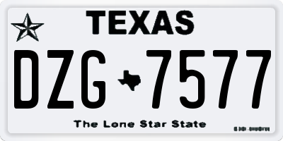 TX license plate DZG7577