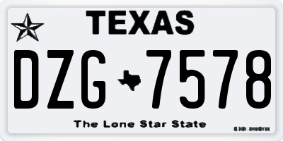 TX license plate DZG7578