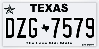 TX license plate DZG7579