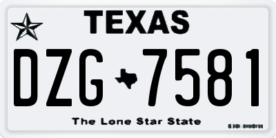 TX license plate DZG7581
