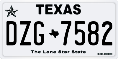 TX license plate DZG7582
