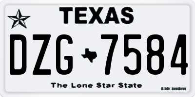 TX license plate DZG7584
