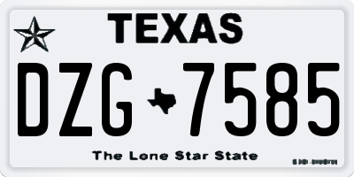 TX license plate DZG7585