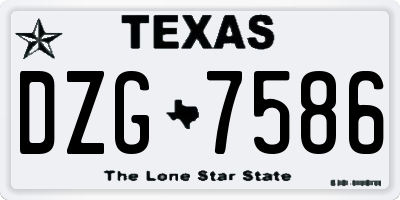 TX license plate DZG7586