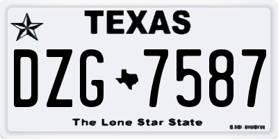 TX license plate DZG7587
