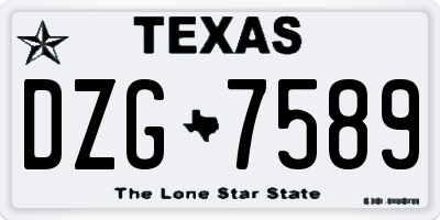 TX license plate DZG7589