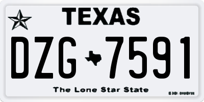 TX license plate DZG7591
