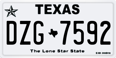 TX license plate DZG7592