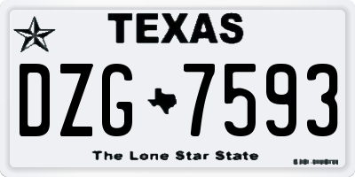 TX license plate DZG7593