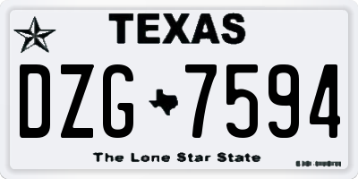 TX license plate DZG7594