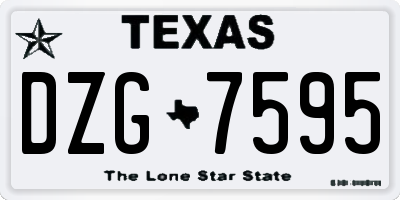 TX license plate DZG7595