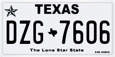 TX license plate DZG7606
