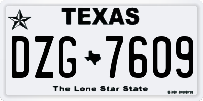 TX license plate DZG7609