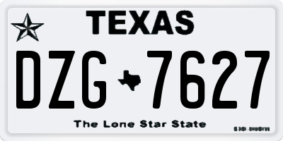 TX license plate DZG7627