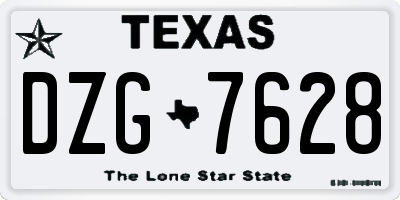 TX license plate DZG7628