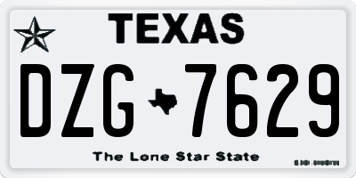 TX license plate DZG7629