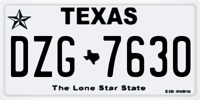 TX license plate DZG7630