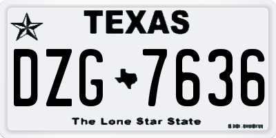 TX license plate DZG7636