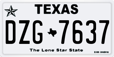 TX license plate DZG7637