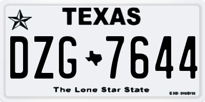 TX license plate DZG7644