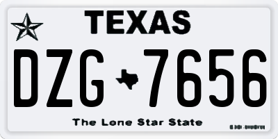 TX license plate DZG7656