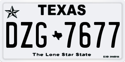TX license plate DZG7677