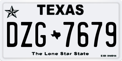 TX license plate DZG7679