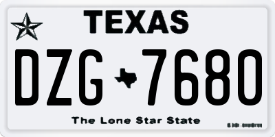TX license plate DZG7680