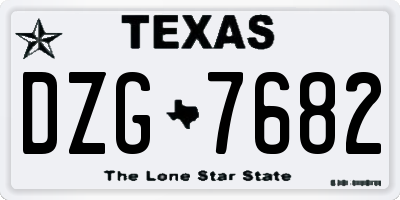 TX license plate DZG7682
