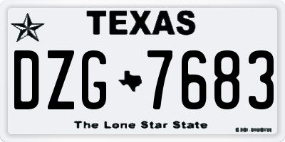 TX license plate DZG7683