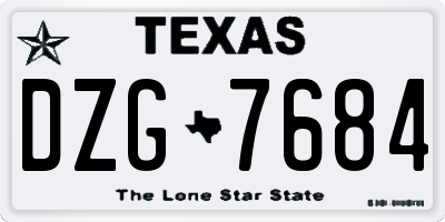 TX license plate DZG7684
