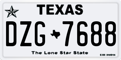 TX license plate DZG7688