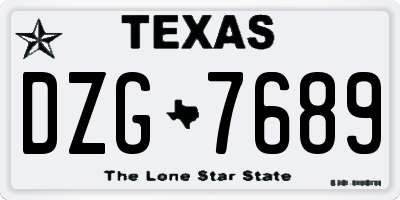 TX license plate DZG7689