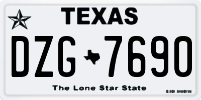 TX license plate DZG7690