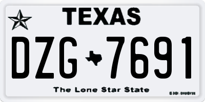 TX license plate DZG7691