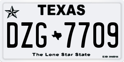 TX license plate DZG7709