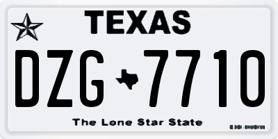 TX license plate DZG7710